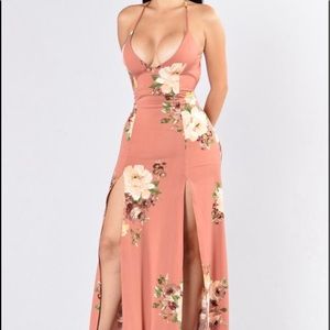 Peach floral dress