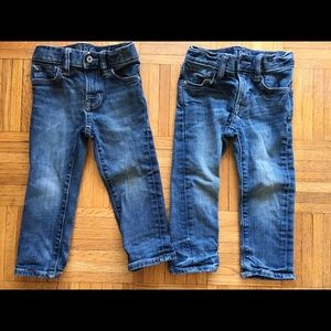 2 pairs size 2t boys Gap skinny blue jeans