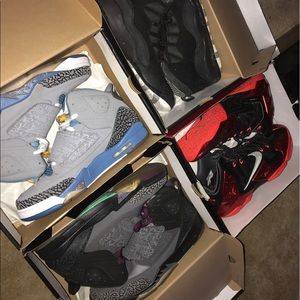 3 pairs of Jordan's and 1 pair of Lebron's SOLD