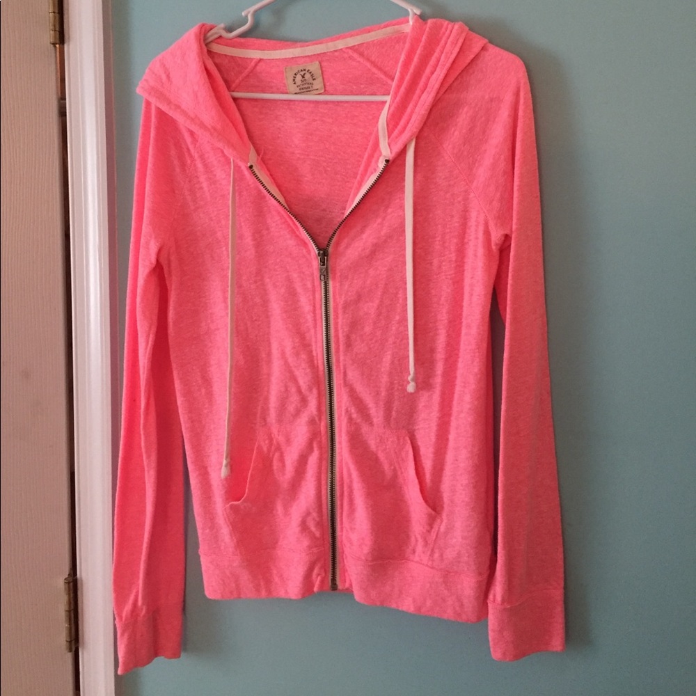 American Eagle Pink Zip Up Hoodie