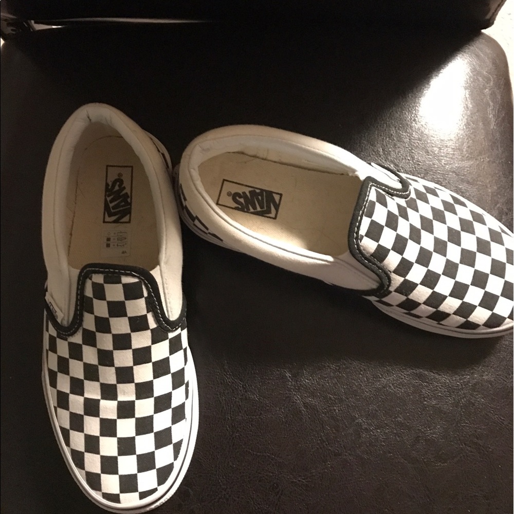 Like New Checkered Vans Slip Ons kids 3 Women's 5