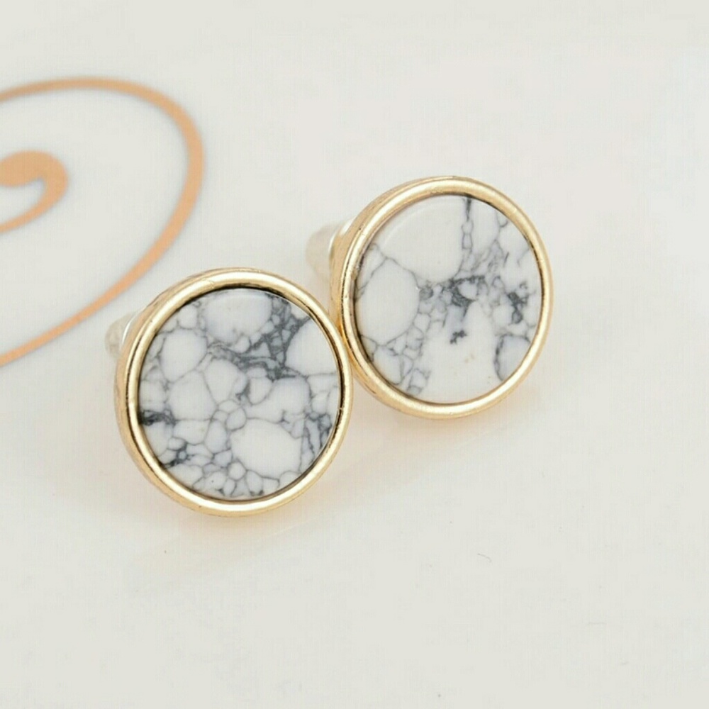 Circle Marble Earrings