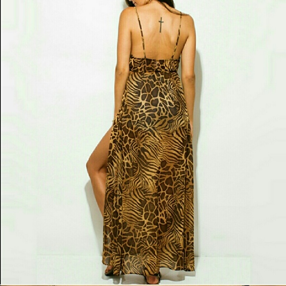 ANIMAL PRINT CHIFFON MAXI - Picture 5 of 6