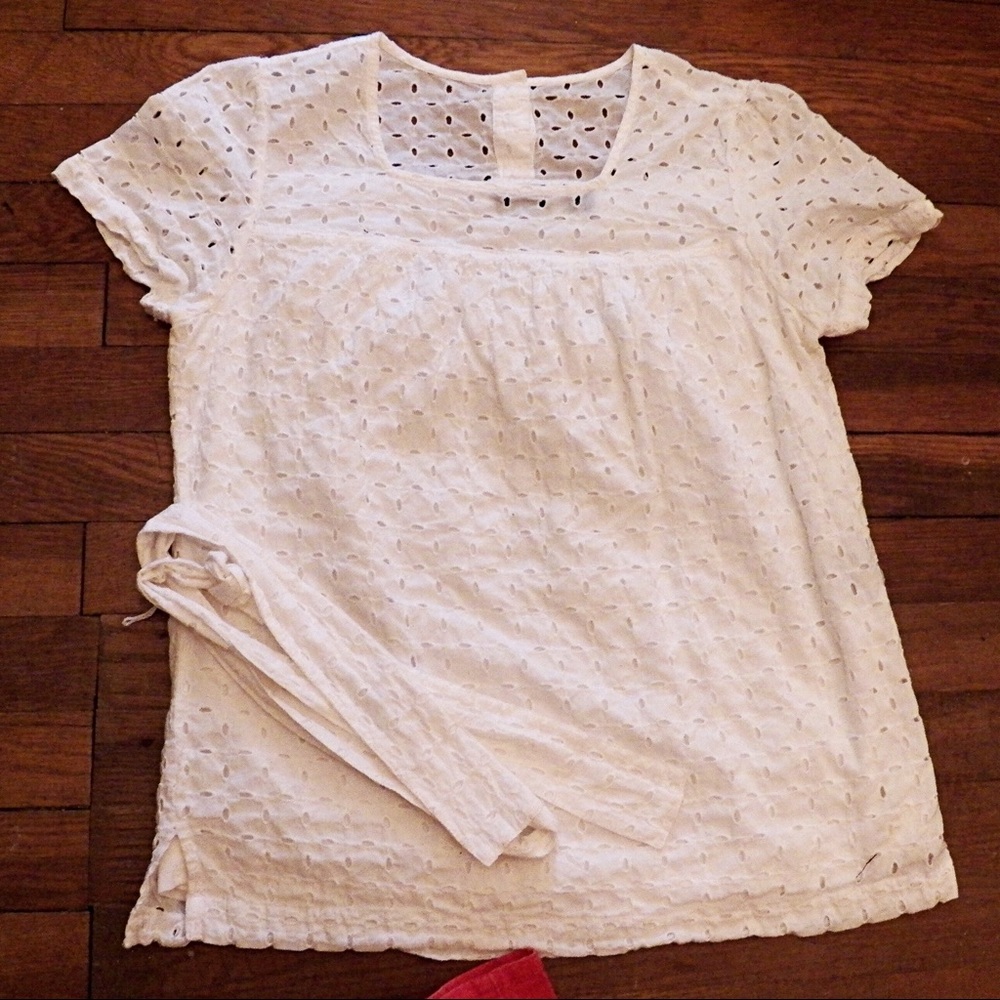 Lacey, white blouse from Westbound.