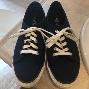 Ralph Lauren navy canvas sneakers, 9.5M