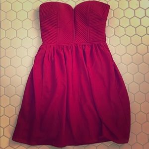 M.M. Couture Strapless Red Dress