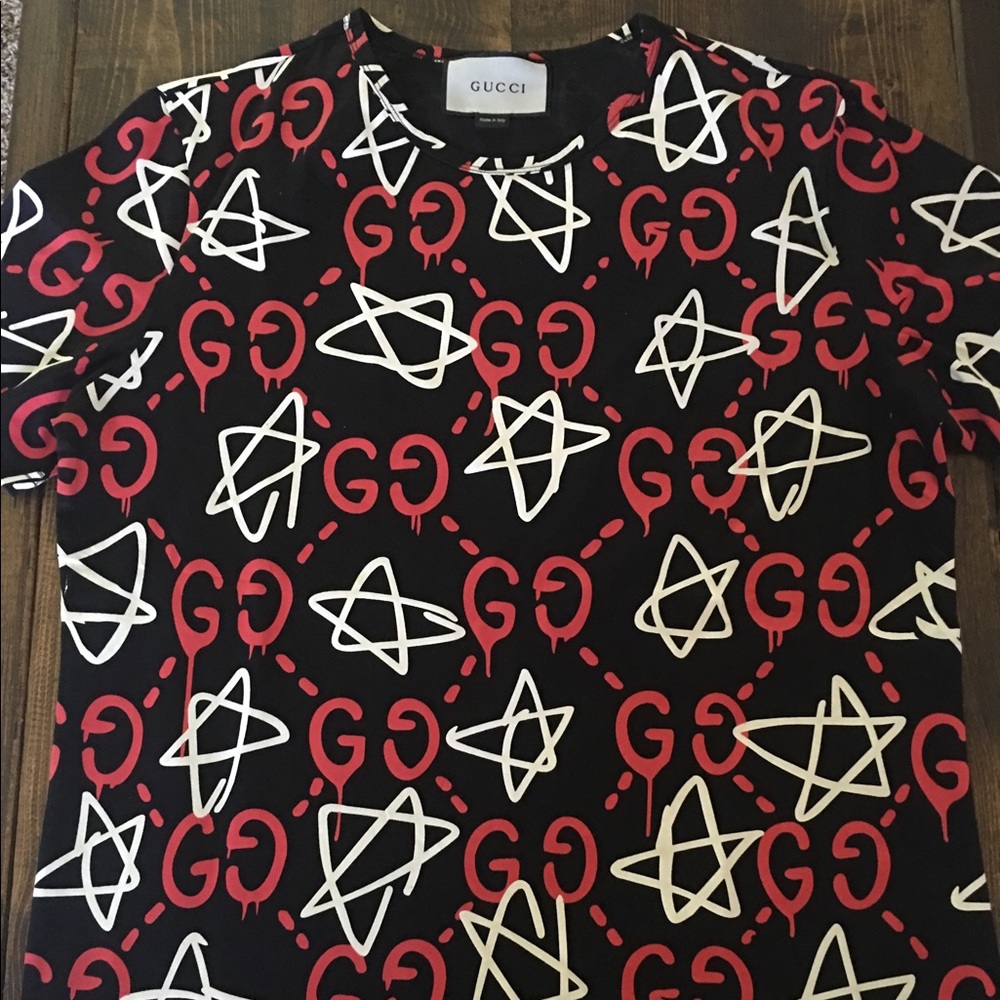 Gucci ghost GG stArs cotton t shirt size large