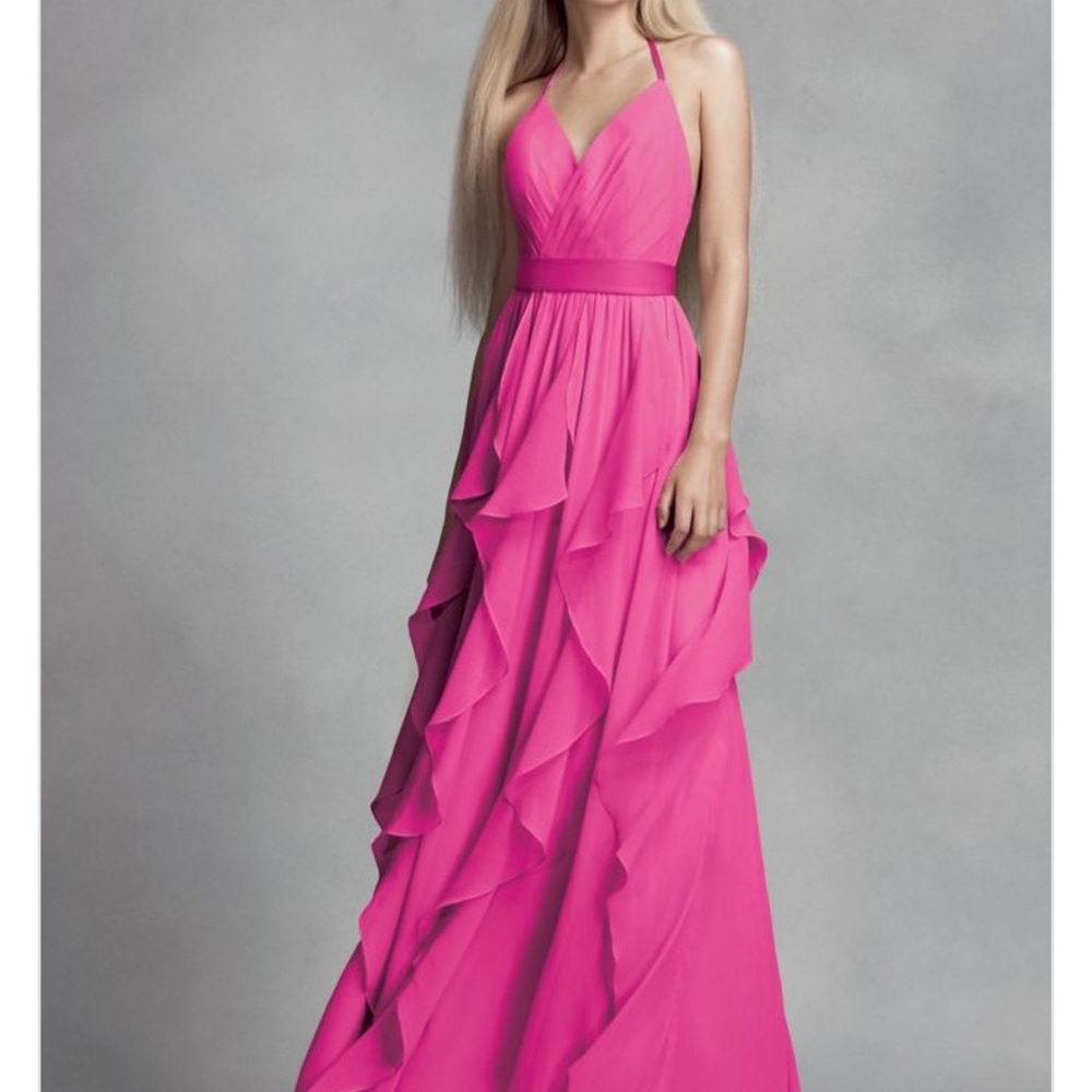 White by Vera Wang chiffon bridesmaid dress