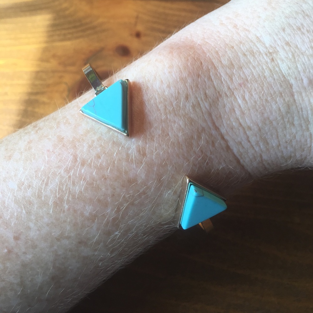 Brass and Turquoise "Arrow" Bracelet