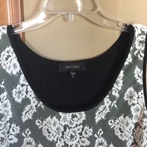 Karen Kane White Lace over Black Tank Sz Large