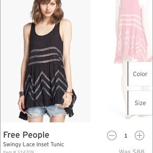 Free people swingy lace inset tunic