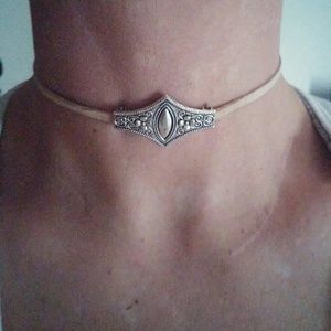 Leather and Silver Choker