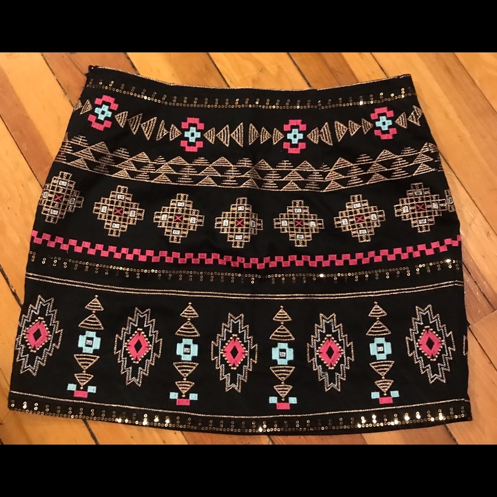 NWOT Black Embellished Mini Skirt