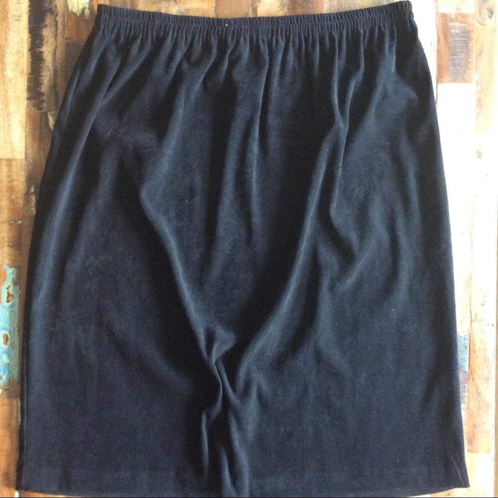 R&K Black Elastic Waist Pencil Skirt Sz 20W