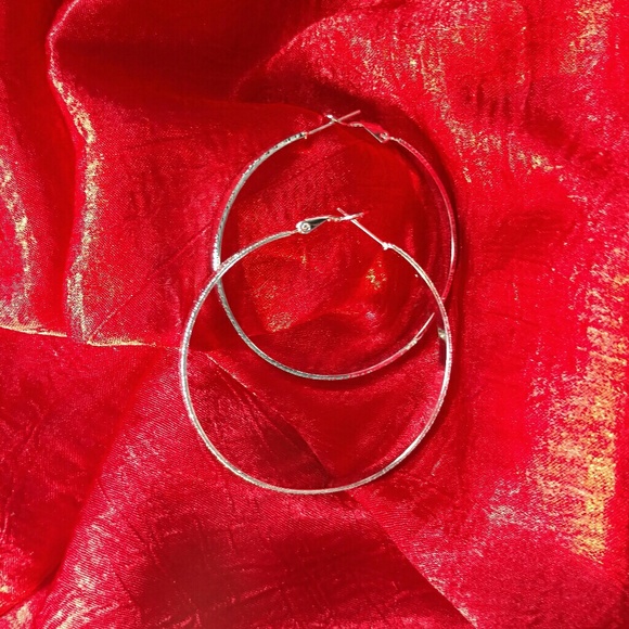925 Sterling Silver Fashion Scrub Jewelry Hoop Dro - Picture 3 of 5