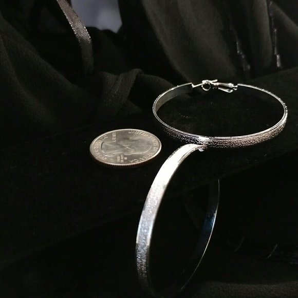 925 Sterling Silver Fashion Scrub Jewelry Hoop Dro - Picture 4 of 5