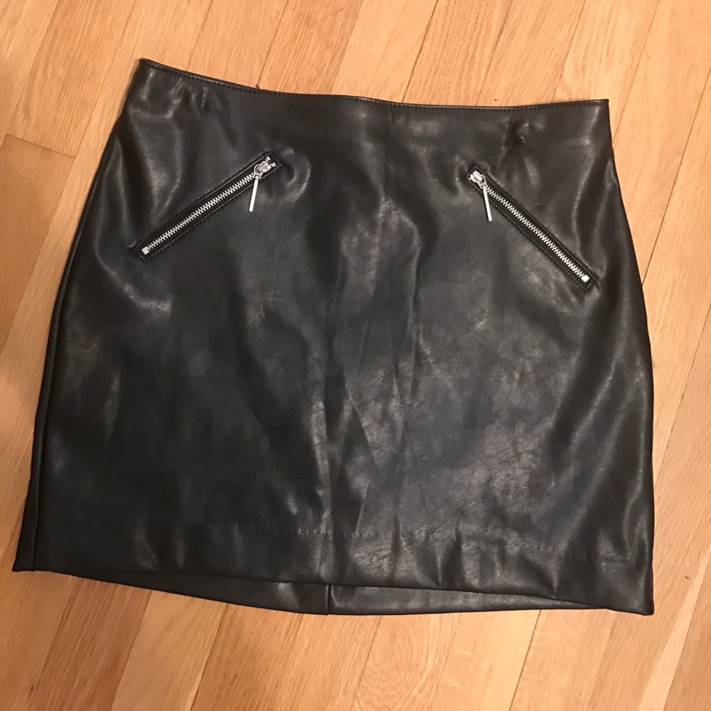 Fake Leather Skirt