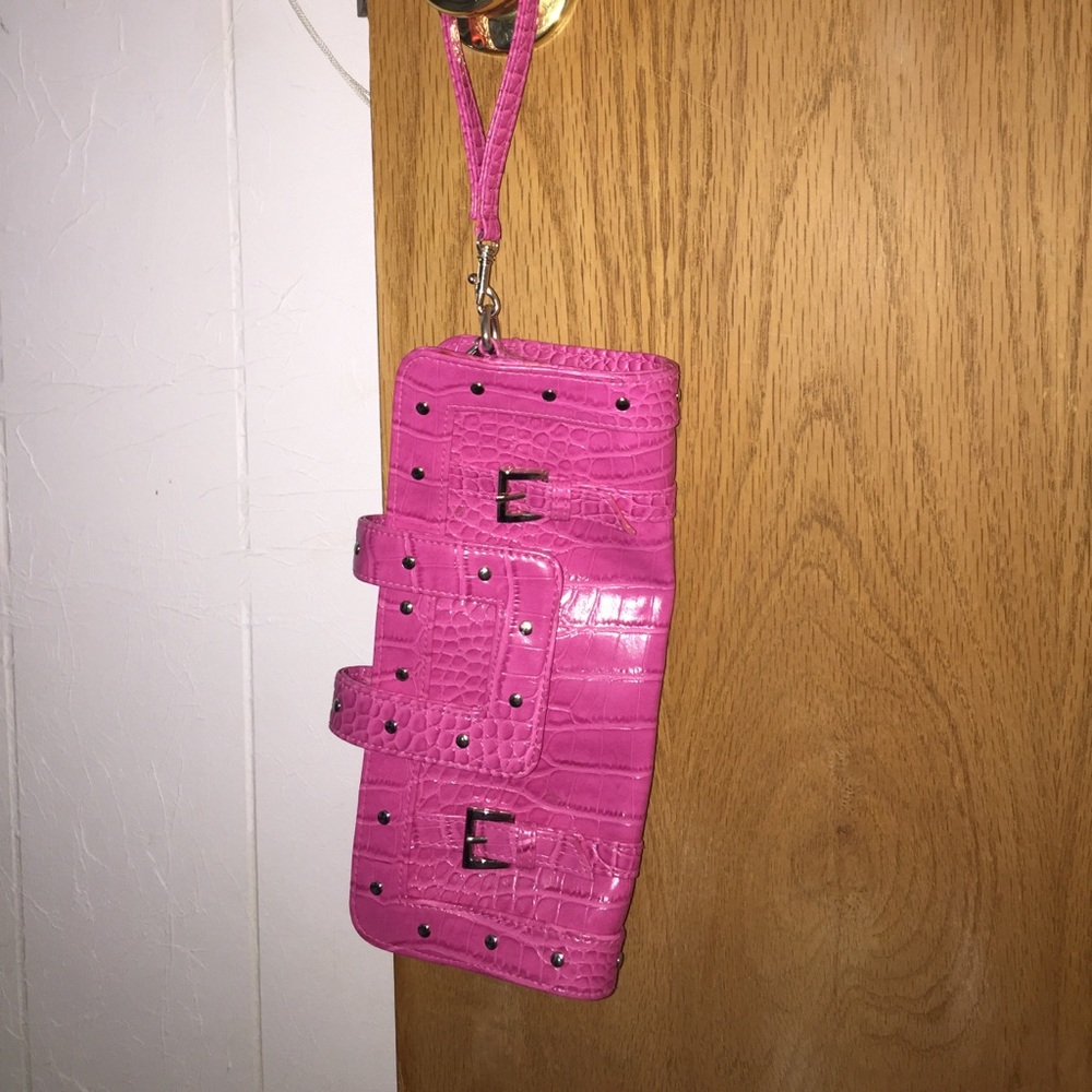 JLO pink leather bag