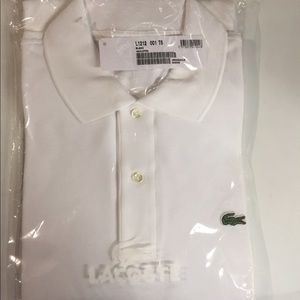 Lacoste white color short sleeve golf shirt