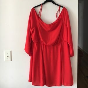 Asos Red Off the Shoulder Dress