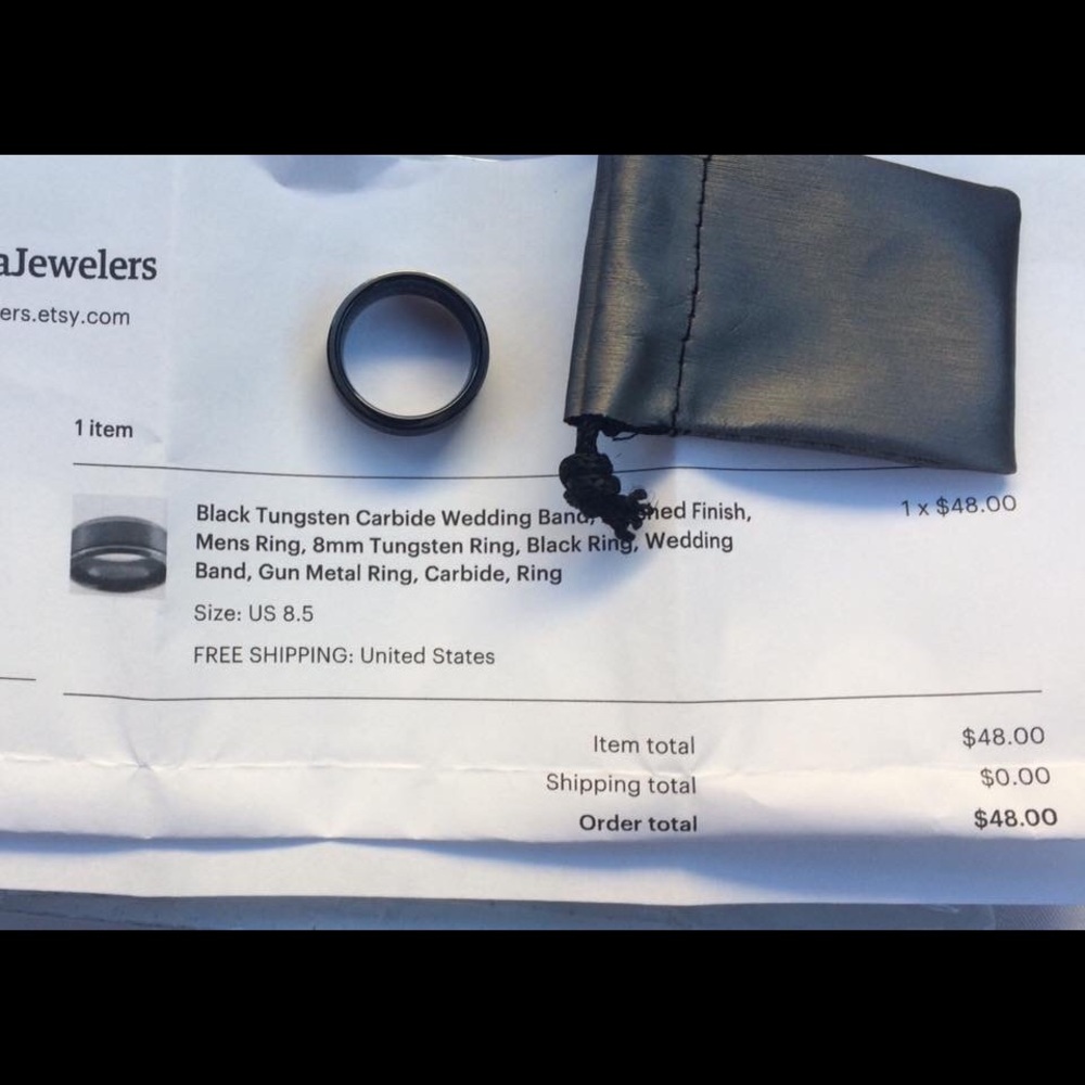 Black Tungsten Carbide Wedding Band