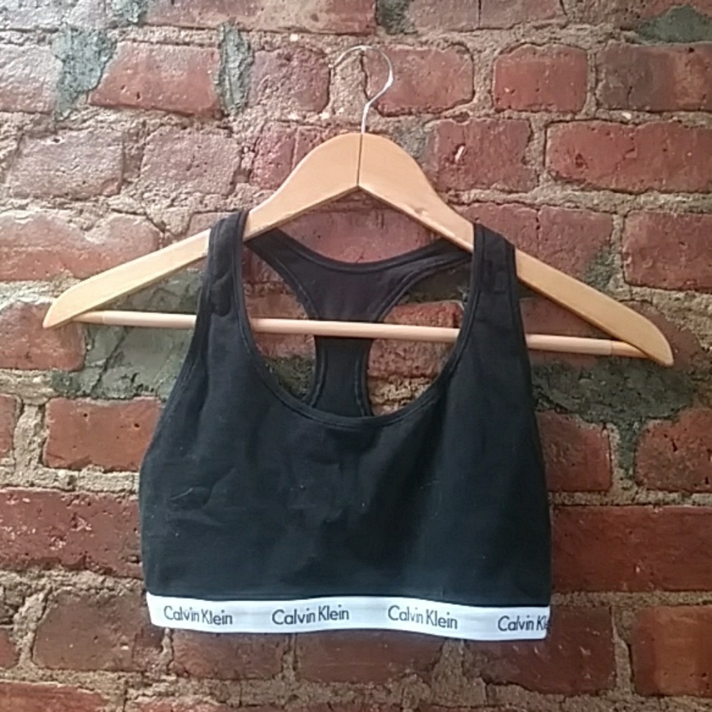 Black Calvin Klein sports bra