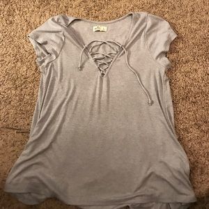 hollister lace up shirt