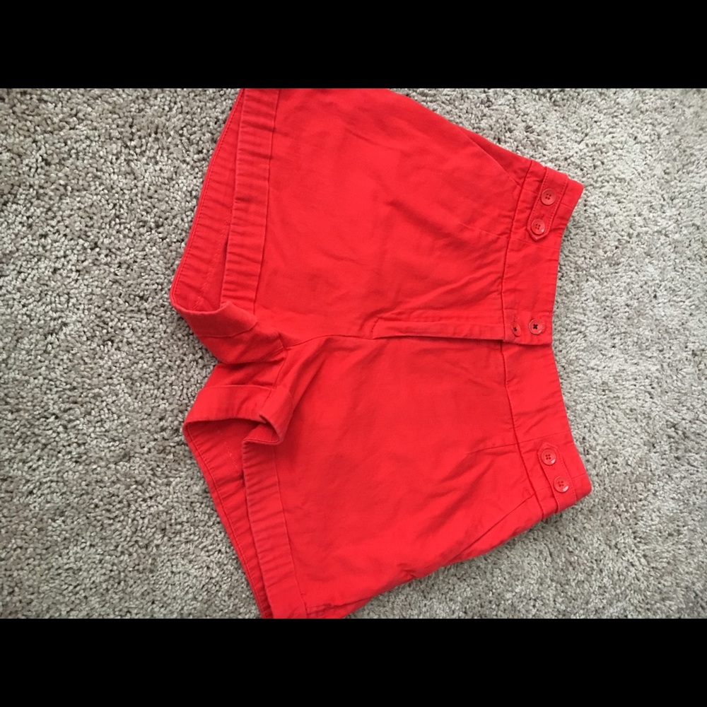 High waist red shorts