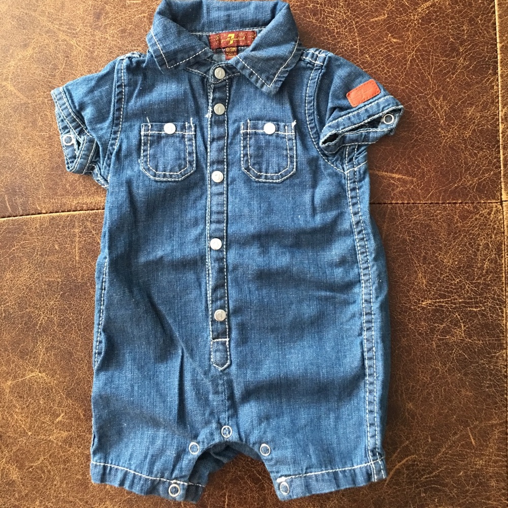 7 for All Mankind Jean Romper (0-3 months)