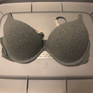 Gray push-up bra