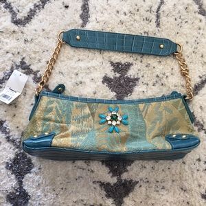 Apt. 9 Kohl's turquoise gold green purse bag