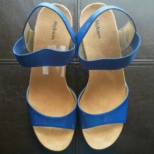 Blue Style&co Cork Wedge with Elastic Strap
