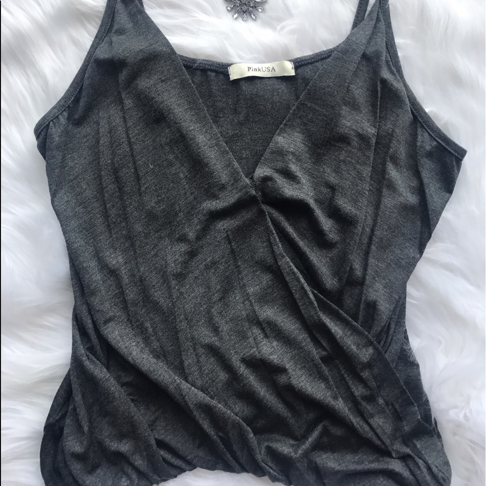 Charcoal wrap tank top - Picture 3 of 5