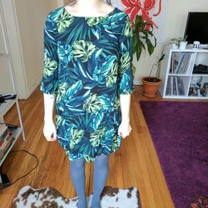 American Apparel Jungle Print 3/4 Sleeve Dress