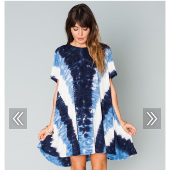 Show Me Your MuMu Dresses & Skirts - Mumu gant flow tunic - shades of blue tie dye