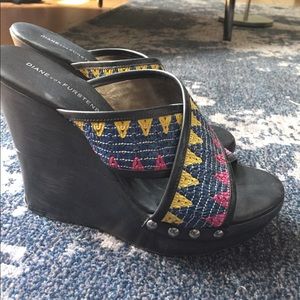 Diane von furstenberg ikat wedge sandals
