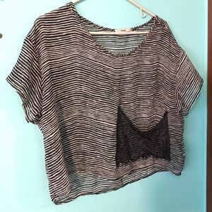 🐾Zebra stripped flow shirt🖤⚪️