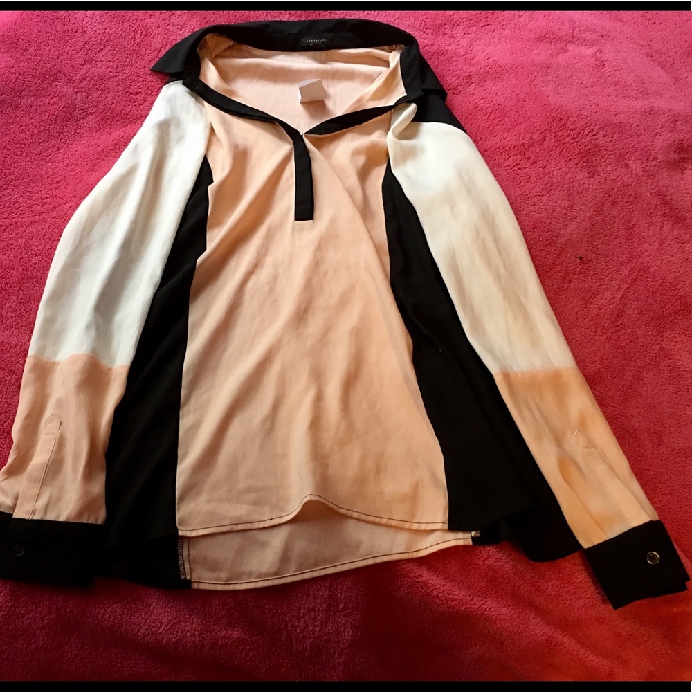 Ann Taylor Colorblock Blouse NWT