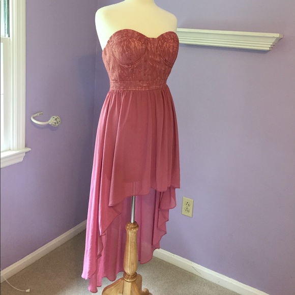 Qurio by Aggie Dresses & Skirts - Pink High Low Strapless Bustier Dress