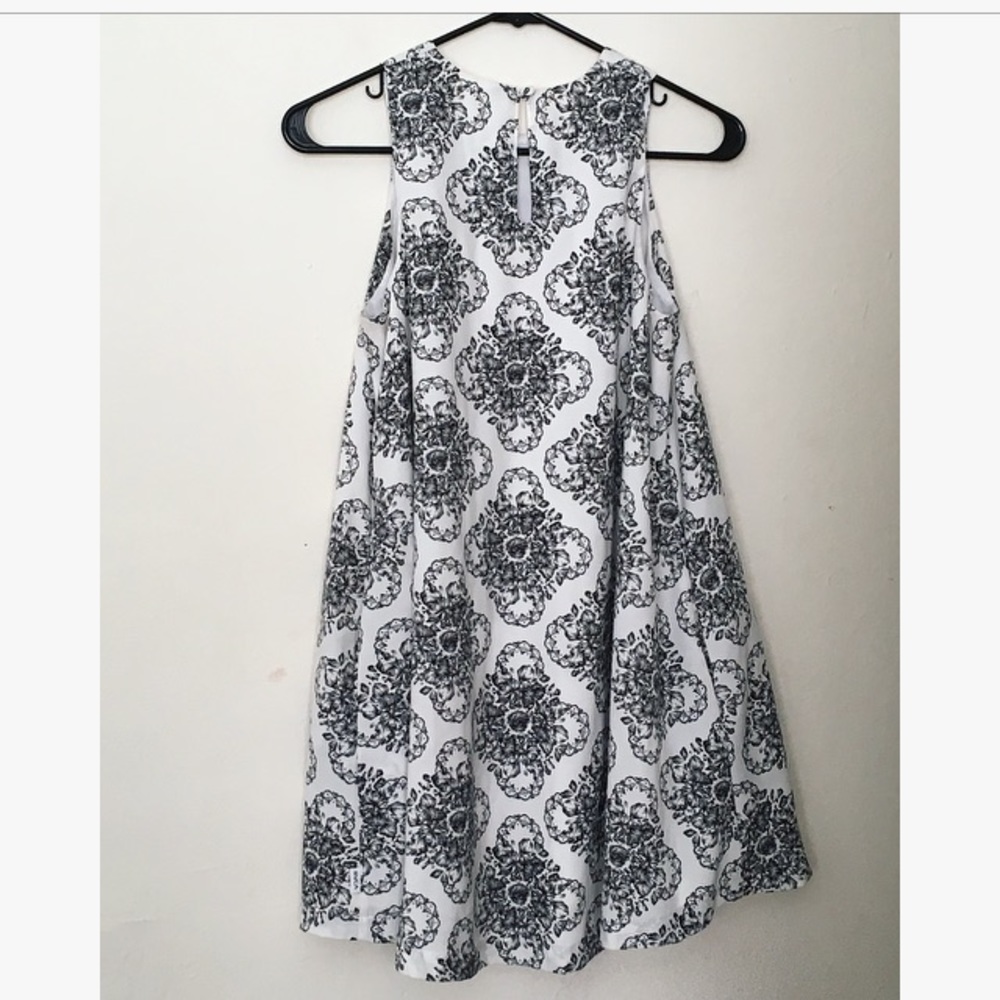 SOLD RVCA Black and White Trapeze Dress