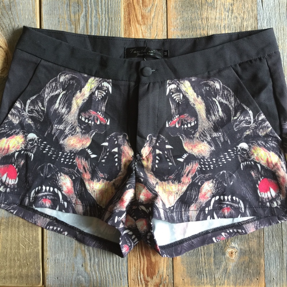 Black grizzly bear Rottweiler dog shorts size m