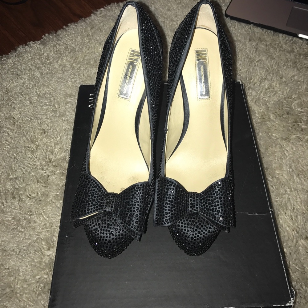 INC Black jeweled Heels