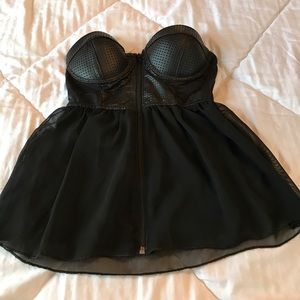 Leather peplum top