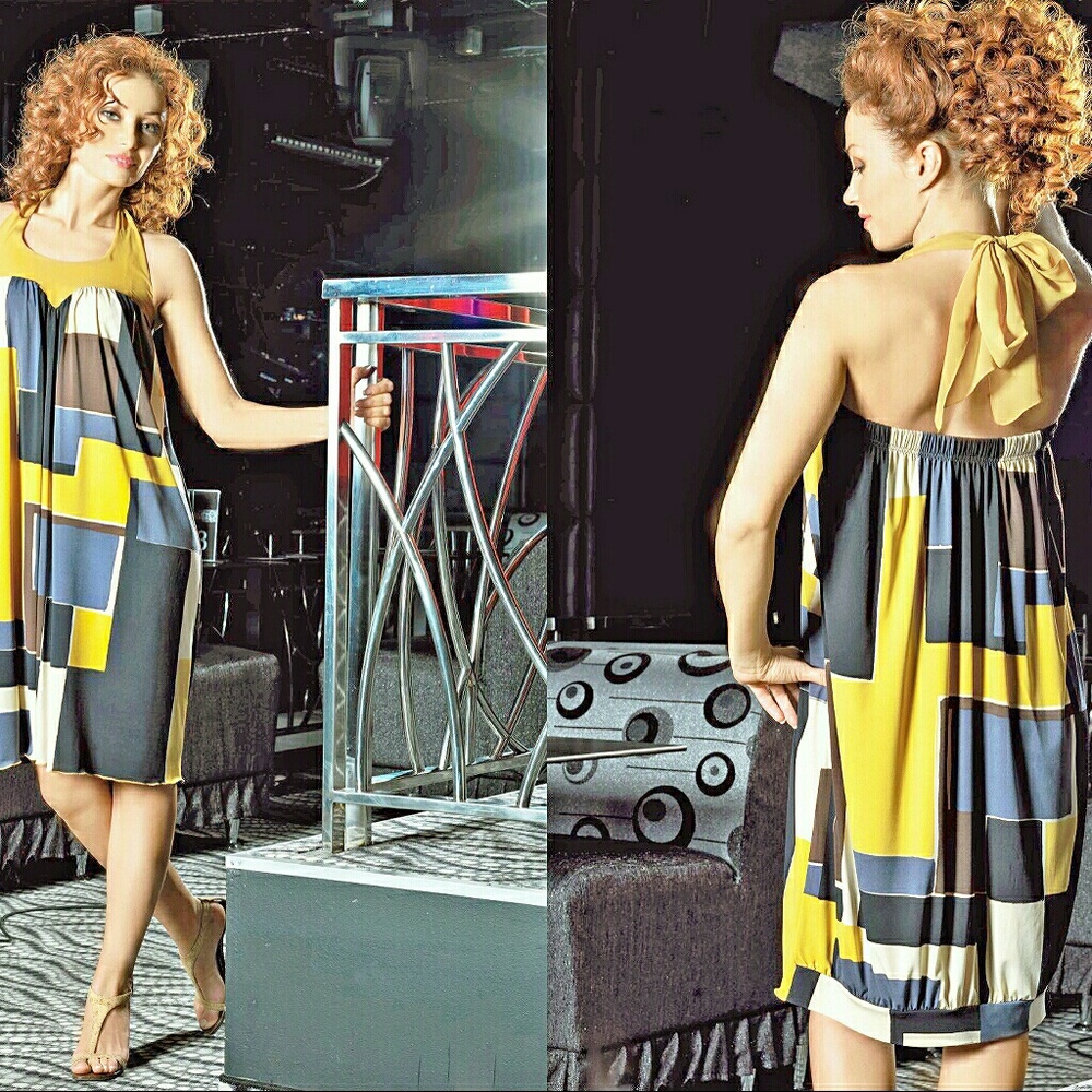 PARTY DRESS HALTER MADE IN EUROPE 4 6 8 10