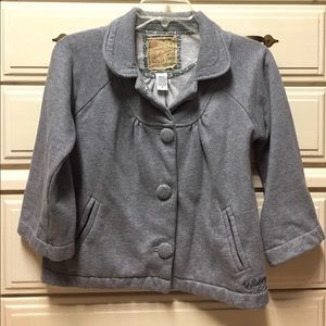 Billabong gray cropped sleeve jacket | small