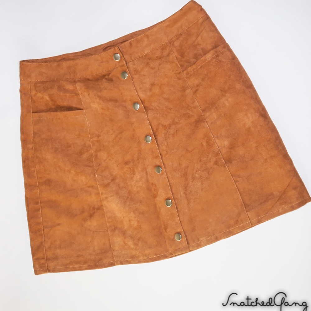 Tan mini skirt