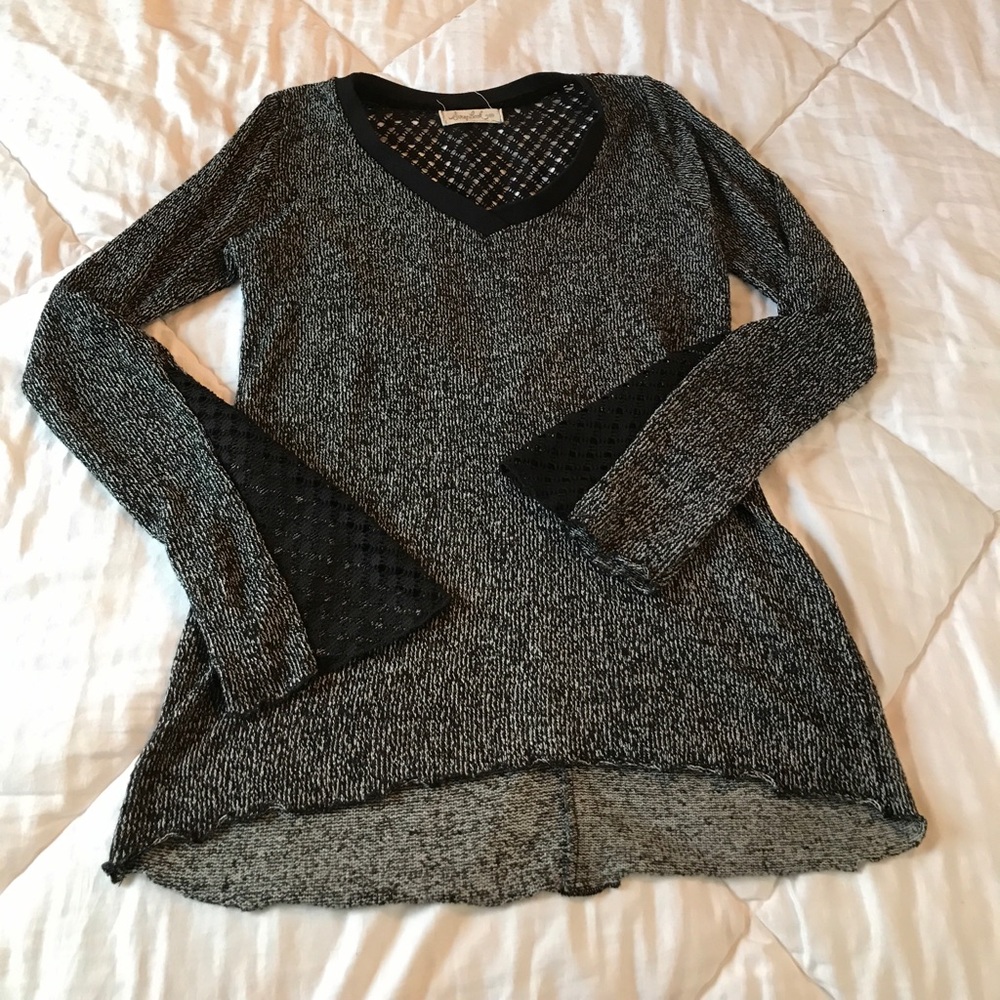 Lace back long sleeve shirt