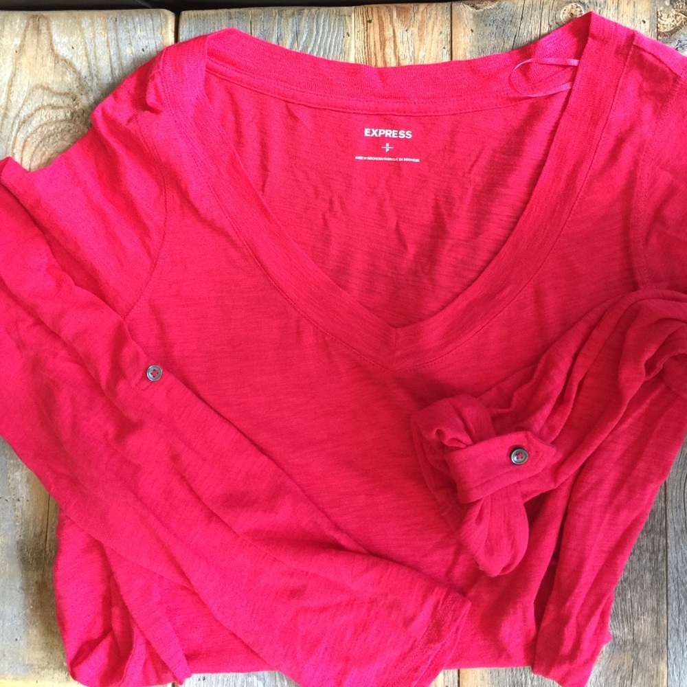 Bright hot pink not neon long sleeved express tee