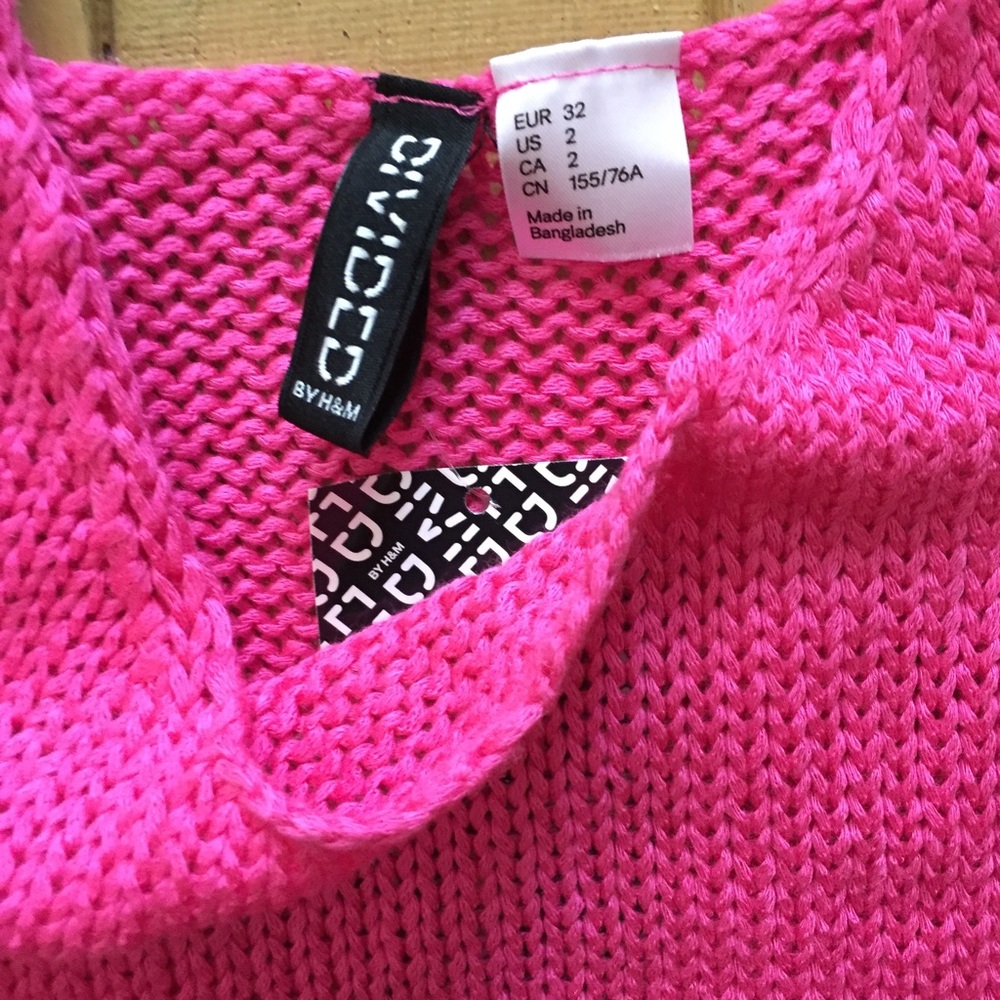 NWT H&M DIVIDED HOT PINK WOVEN SLVLSS TANK TOP 2 - Picture 4 of 8