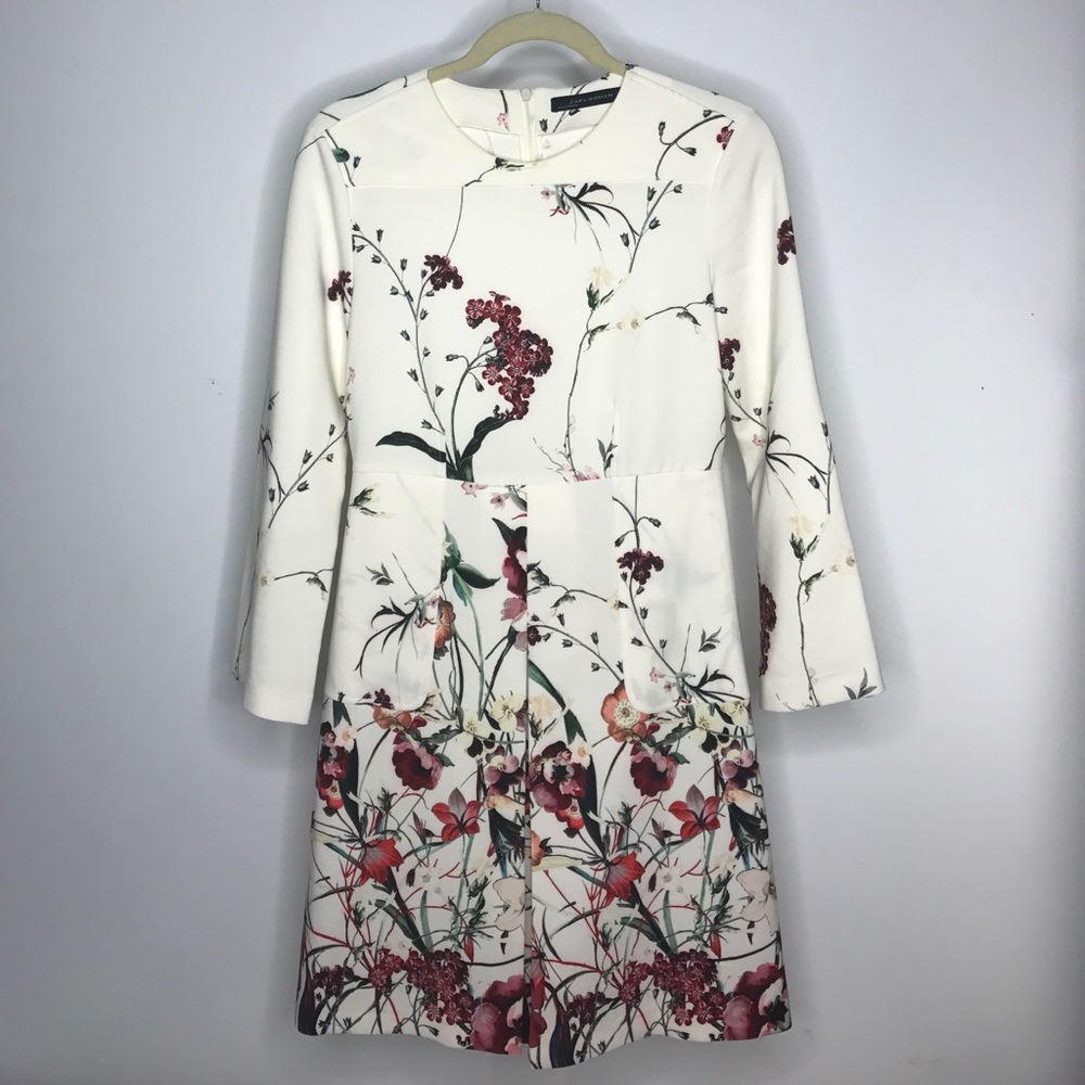 Zara Woman floral pleated dress